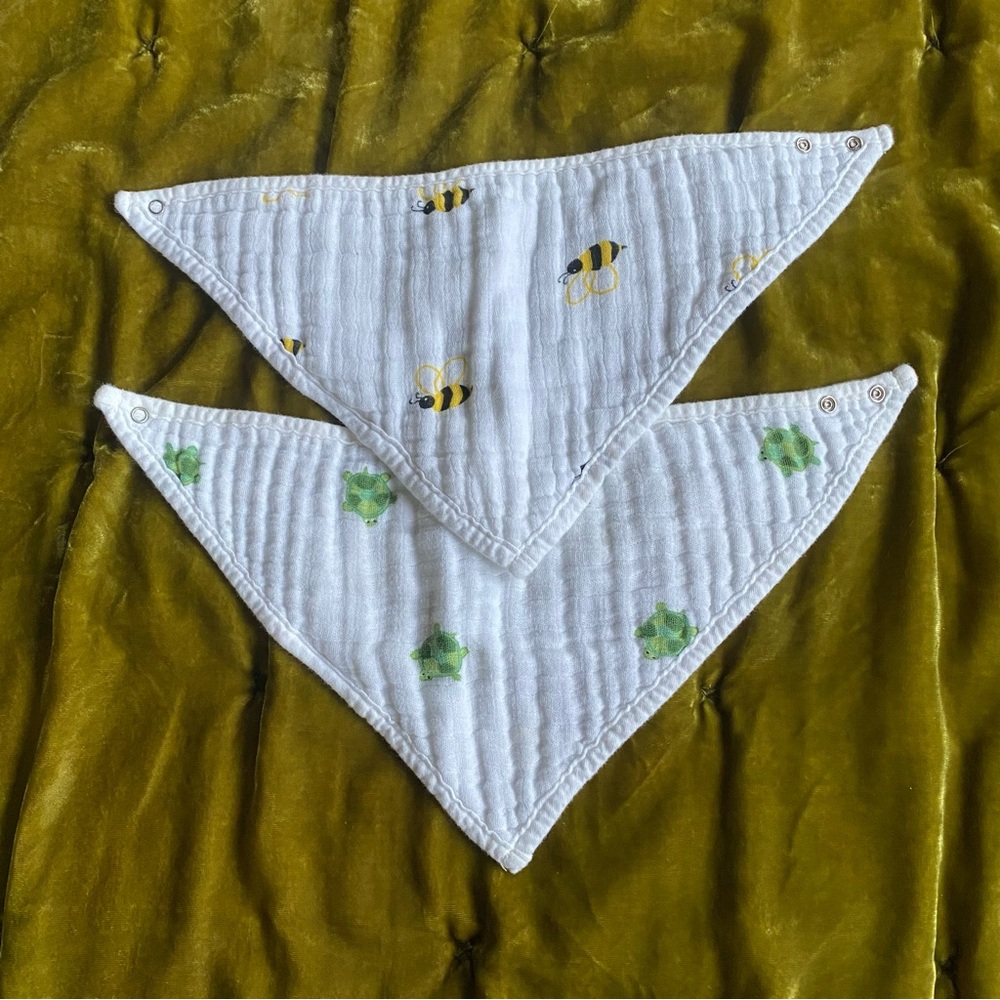 Aden + Anais Bumblebee & Turtle Scarf Bibs